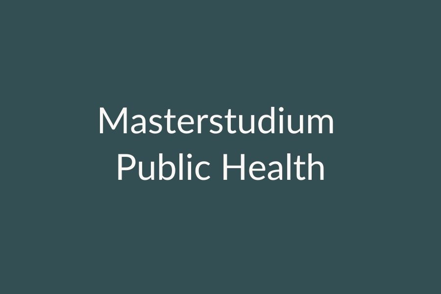 Schild mit der Aufschrift: Masterstudium Public Health
